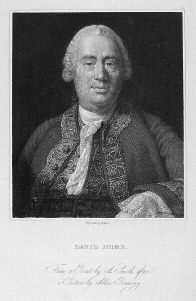 DAVID HUME (1711-1776). Scottish historian and philosopher. Steel engrabing after the painting, 1766, by Allan Ramsay