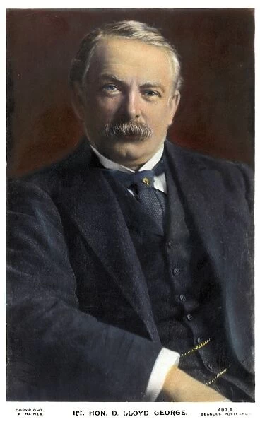DAVID LLOYD GEORGE (1863-1945). British statesman. Oil over a photograph, c1915