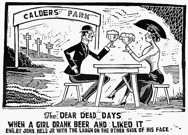 The Dear Dead Days When a Girl Drank Beer and Liked It. Illustration, c1925, by John Held, Jr