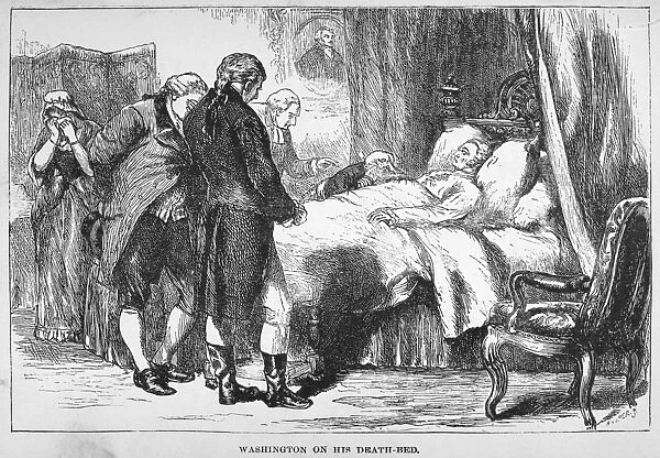 The death of George Washington on 14 December 1799. Drawing, c1900