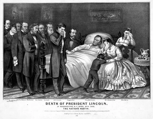 DEATH OF LINCOLN, 1865. Death of President Lincoln at Washington, D. C. 15 April 1865