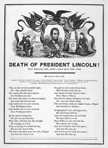 Death of President Lincoln. American songsheet, composed 23 April 1865, by James D. Gay