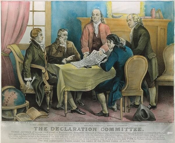 DECLARATION COMMITTEE. The Declaration of Independence Committee, 1776. Left-to-right