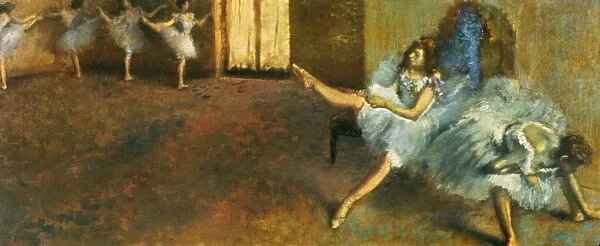 DEGAS: BEFORE BALLET, 1888. Edgar Degas: Before the Ballet. Canvas, 1888