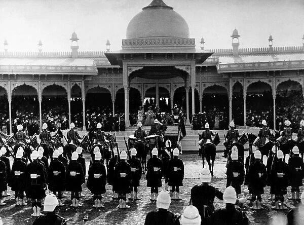 DELHI DURBAR, c1903. George Nathaniel Curzon, Viceroy of India, saluting Indian