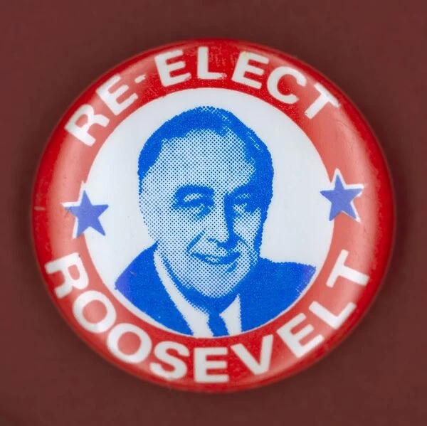 Democratic presidential campaign button from Franklin D. Roosevelts 1944 bid for president