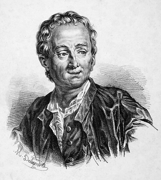 DENIS DIDEROT (1713-1784). French encyclopedist and philosopher. Lithograph, French