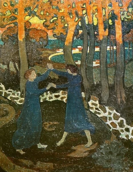 DENIS: STRUGGLE OF JACOB. Jacobs Battle with the Angel. Oil on canvas, Maurice Denis