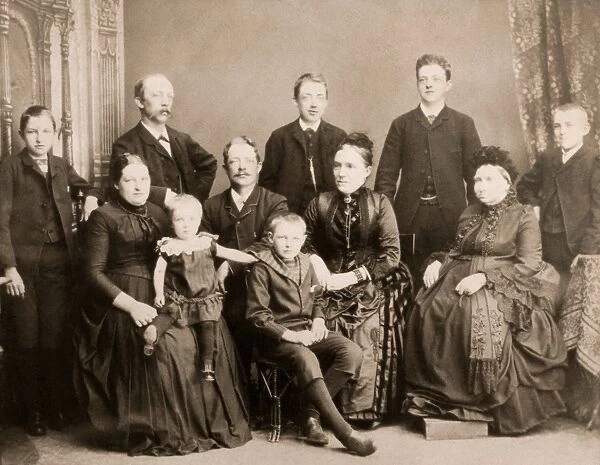 DENMARK: FAMILY, c1886. Four generations of a prosperous Danish farm family, c1886