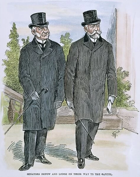 DEPEW AND LODGE. Senators Chauncey Mitchell Depew (1834-1928) and Henry Cabot Lodge