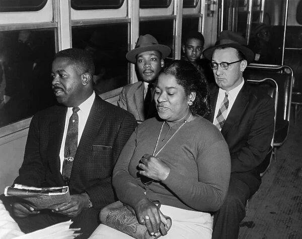 DESEGREGATION: ALABAMA. Civil rights activists on a bus in Montgomery, Alabama