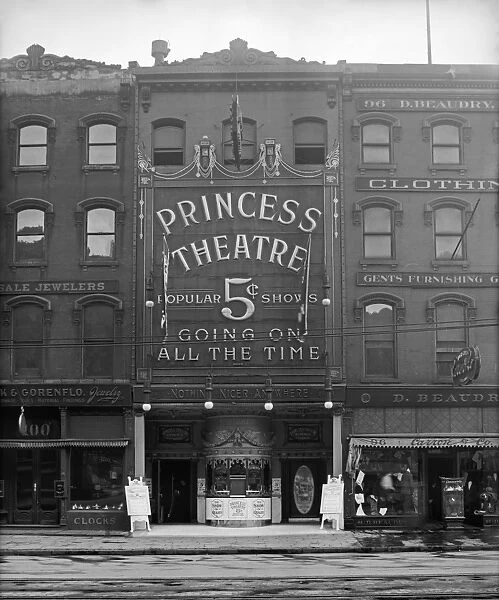 DETROIT, c1910. The Princess Theatre on Woodward Avenue in Detroit, Michigan. Photograph