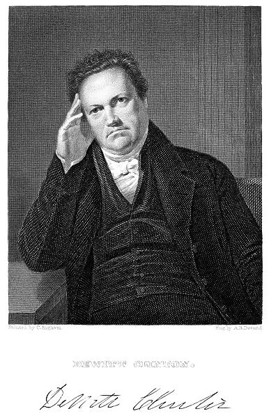 DEWITT CLINTON (1769-1828). American lawyer and statesman. Steel engraving, 1835