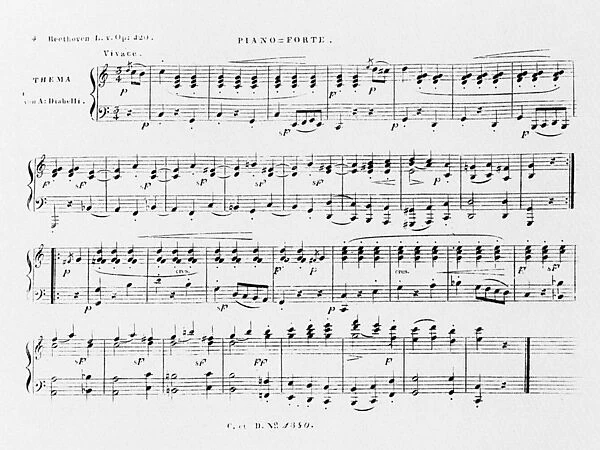 DIABELLIs WALTZ, c1819. Beethovens Variations for Piano on a Waltz by Diabelli