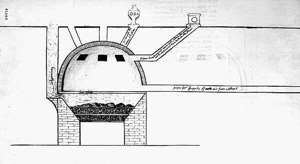 Diagram by Thomas Jefferson, illustrating how a fireplace can be used to heat every room in a house