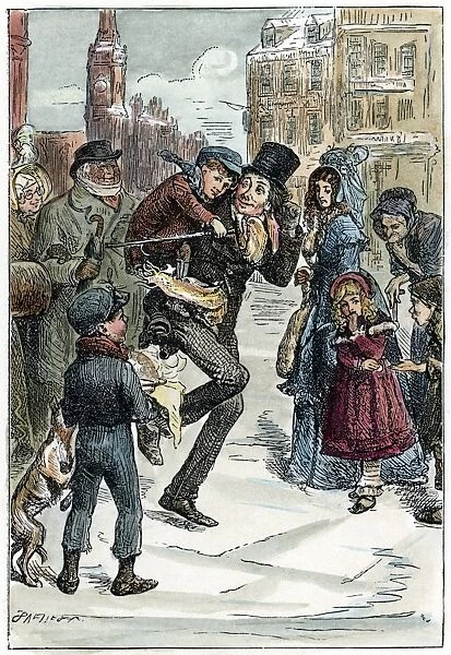 DICKENS: CHRISTMAS CAROL, 1843. Bob Cratchit and Tiny Tim