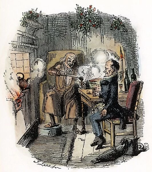 DICKENS: CHRISTMAS CAROL, 1843. Ebenezer Scrooge and Bob Cratchit