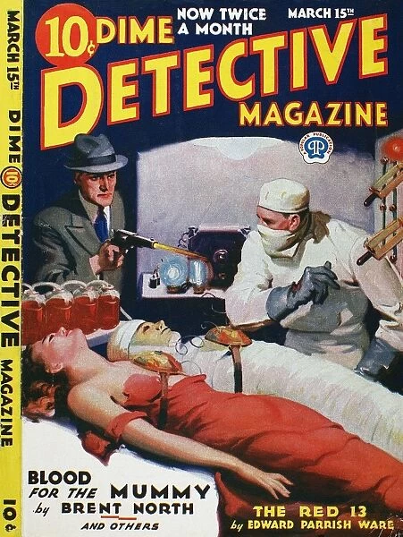 DIME NOVEL, 1933. Blood for the Mummy. Cover of Dime Detective Magazine, 1933