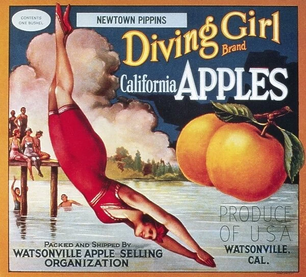 Diving Girl brand apples from California