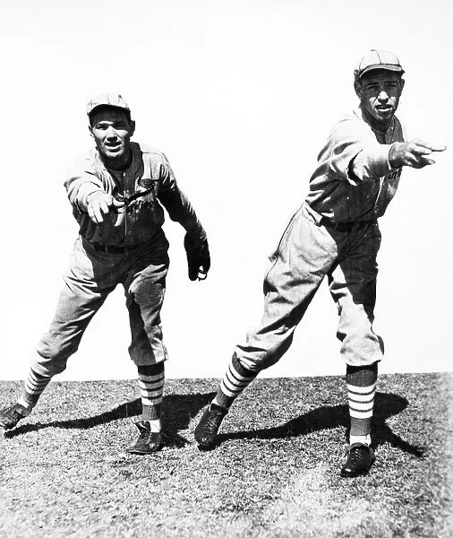 Dizzy (Jay Hanna, sometimes also known as Jerome Herman) and Daffy (Paul Dee) Dean photographed while pitching for the St. Louis Cardinals in 1934