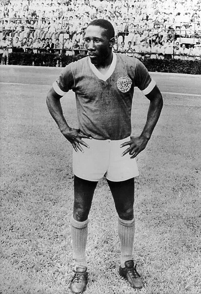 DJALMA SANTOS (1929- ). Brazilian soccer player. Photographed while playing with the Sociedade Esportiva Palmeiras in Sao Paulo, Brazil, 1966