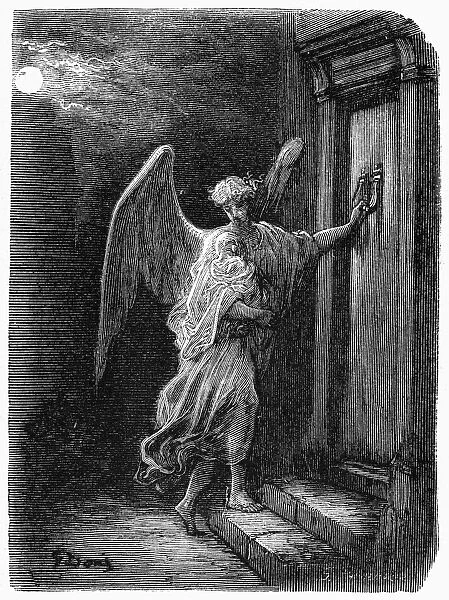DORE: LONDON: 1873. The Angel and the Orphan. Wood engraving after Gustave Dore from London
