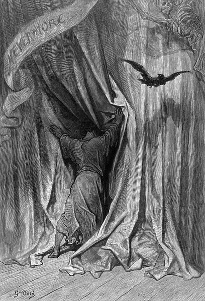 DORE: THE RAVEN, 1882. Engraving by Gustave Dore, 1882, for an 1884 edition of