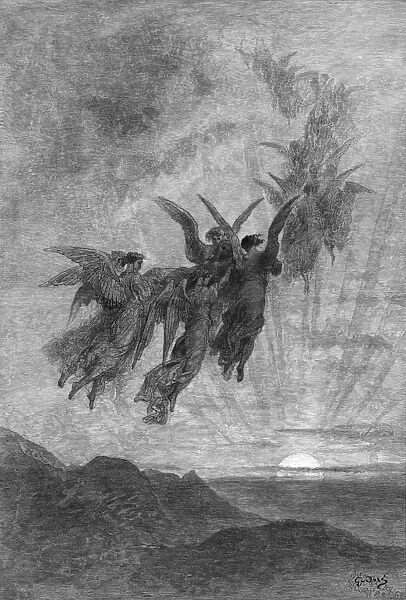 DORE: THE RAVEN, 1882. For the rare and radiant maiden whom the angels name Lenorea