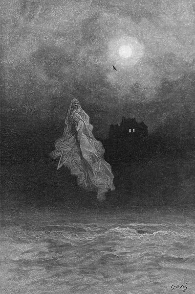 DORE: THE RAVEN, 1882. Get thee back into the tempest and the Nightas Plutonian shore