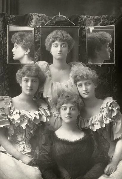DOROTHY DENE (1859-1899). English actress and model. With her sisters. Photograph by W