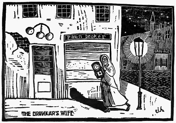 DRINKING, 1925. The Drunkards Wife. Illustration, c1925, by John Held, Jr