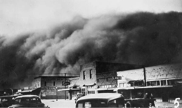 DROUGHT, 1934. Dust clouds over Lamar, Colorado, during the height of the great drought of 1934