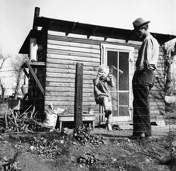 DROUGHT REFUGEES, 1939. A family from Dallas, Texas, living in Madera County, California