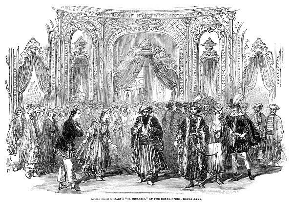 DRURY LANE THEATRE, 1854. Scene from Mozarts opera, Il Seraglio, at the Royal