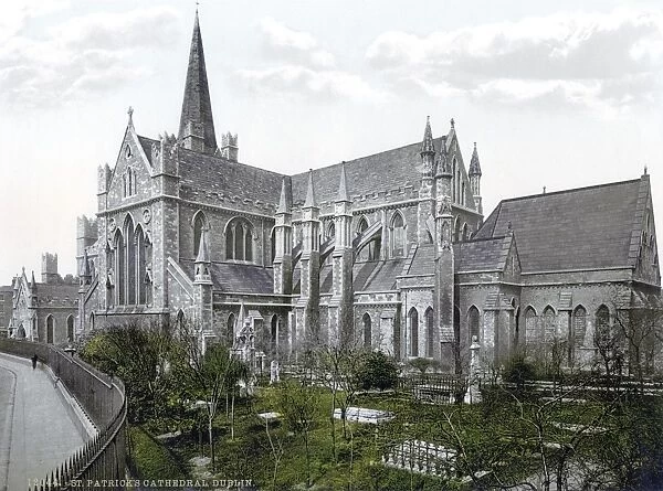 DUBLIN: ST. PATRICK S. St. Patricks Cathedral in Dublin, Ireland. Photochrome, c1895