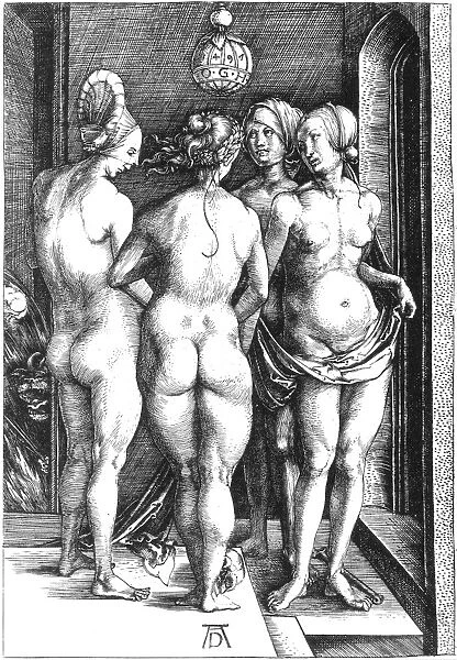 DURER: FOUR WITCHES, 1497. The Four Witches. Line engraving, 1497, by Albrecht Durer