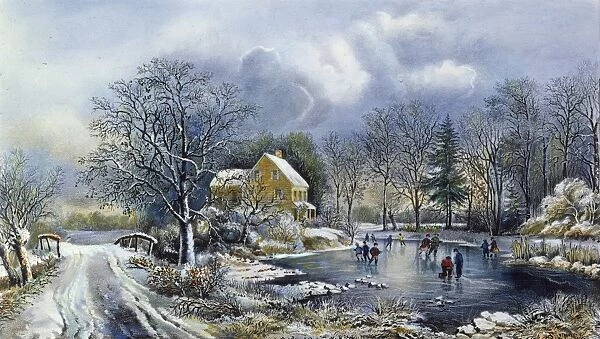 EARLY WINTER, 1869. Lithograph, 1869, by Currier & Ives