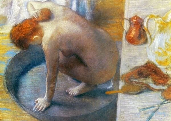 EDGAR DEGAS: THE TUB, 1886. Pastel on cardboard, 1886, by Edgar Degas