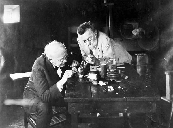EDISON & STEINMETZ, 1922. American inventor, Thomas Alva Edison (1847-1931)