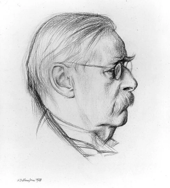 EDMUND GOSSE (1849-1928). English poet and man of letters. Drawing by W. Rothenstein