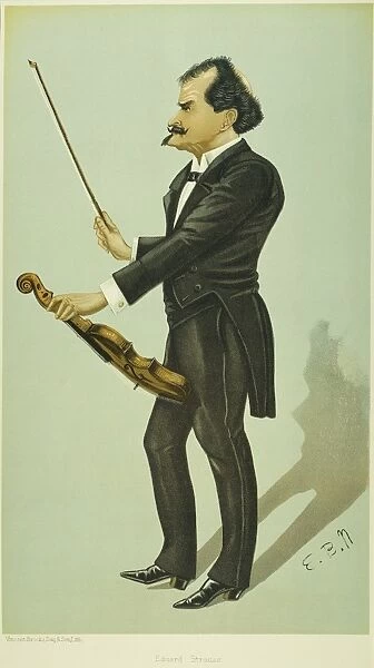 EDUARD STRAUSS (1835-1916). Austrian composer and conducter: English caricature lithograph