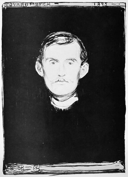 EDVARD MUNCH (1863-1944). Norwegian painter and printmaker. Self-portrait. Lithograph