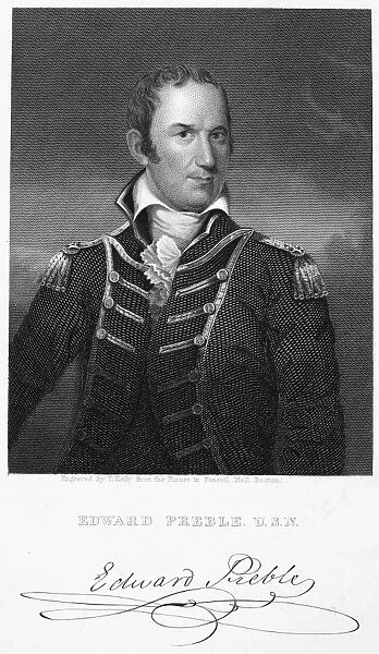 EDWARD PREBLE (1761-1807). American naval officer. Steel engraving, American, 19th century