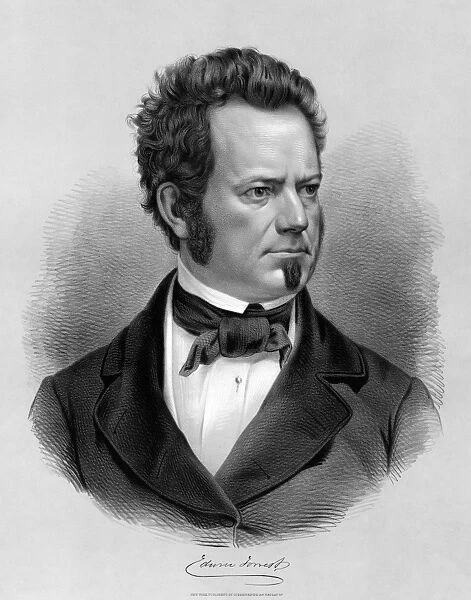 EDWIN FORREST (1806-1872). American actor. Engraving, 1860