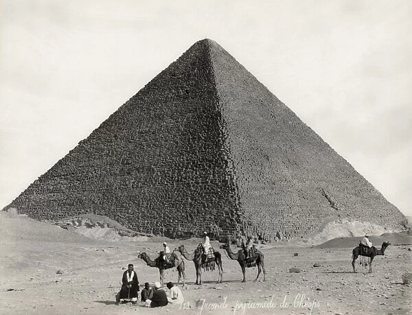 EGYPT: CHEOPS PYRAMID. View of the Great Pyramid of Cheops at Giza, Egypt. Photograph, late 19th century