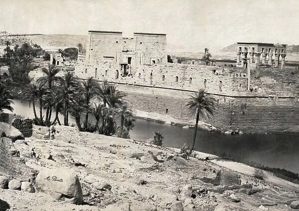 EGYPT: ISLAND OF PHILAE. The Temple of Isis (left), built in the 4th century B