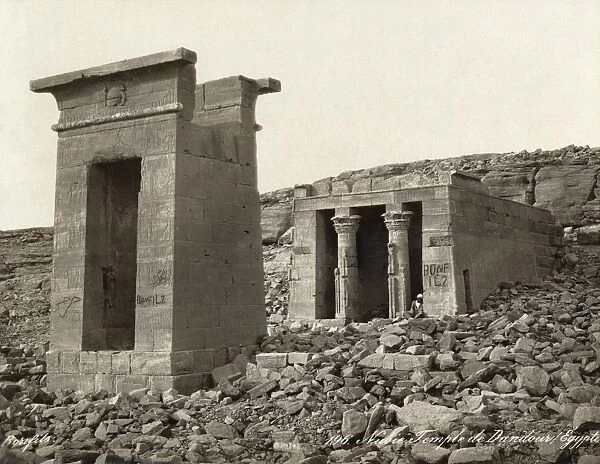 EGYPT: TEMPLE OF DENDUR. Ruins of a pylon and the Temple of Dendur, built c15 B