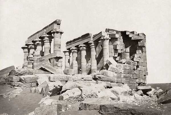 EGYPT: TEMPLE RUINS. Ruins of a temple in Egypt. Photograph, late 19th century