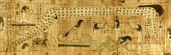 EGYPTIAN FUNERARY PAPYRUS illustrating the creation of the universe. From Heliopolis, c2500 B