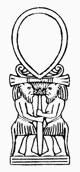 EGYPTIAN SYMBOL: ANKH. Ancient Egyptian symbol of life. Line drawings